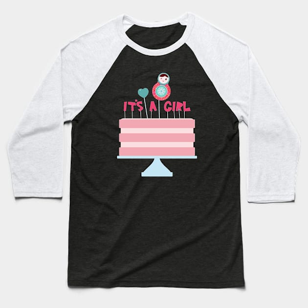 It's a girl Baseball T-Shirt by EkaterinaP